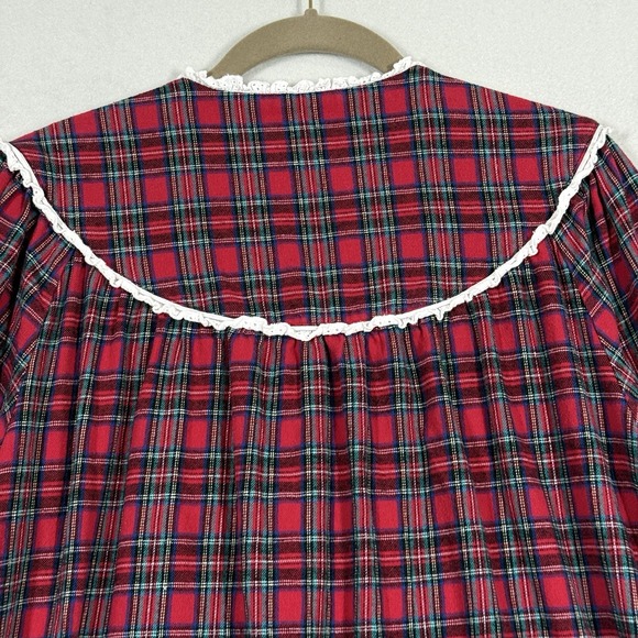 Lanz of Salzburg Nightgown Womens‎ Small Tartan Plaid Flannel Pajamas Christmas - Picture 6 of 14